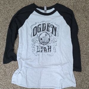 Black and White Graphic Raglan Tee